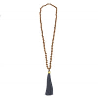 Mala and Tassel Necklace - Stone Blue
