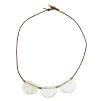 Playa Brass Necklace, Glass Drop