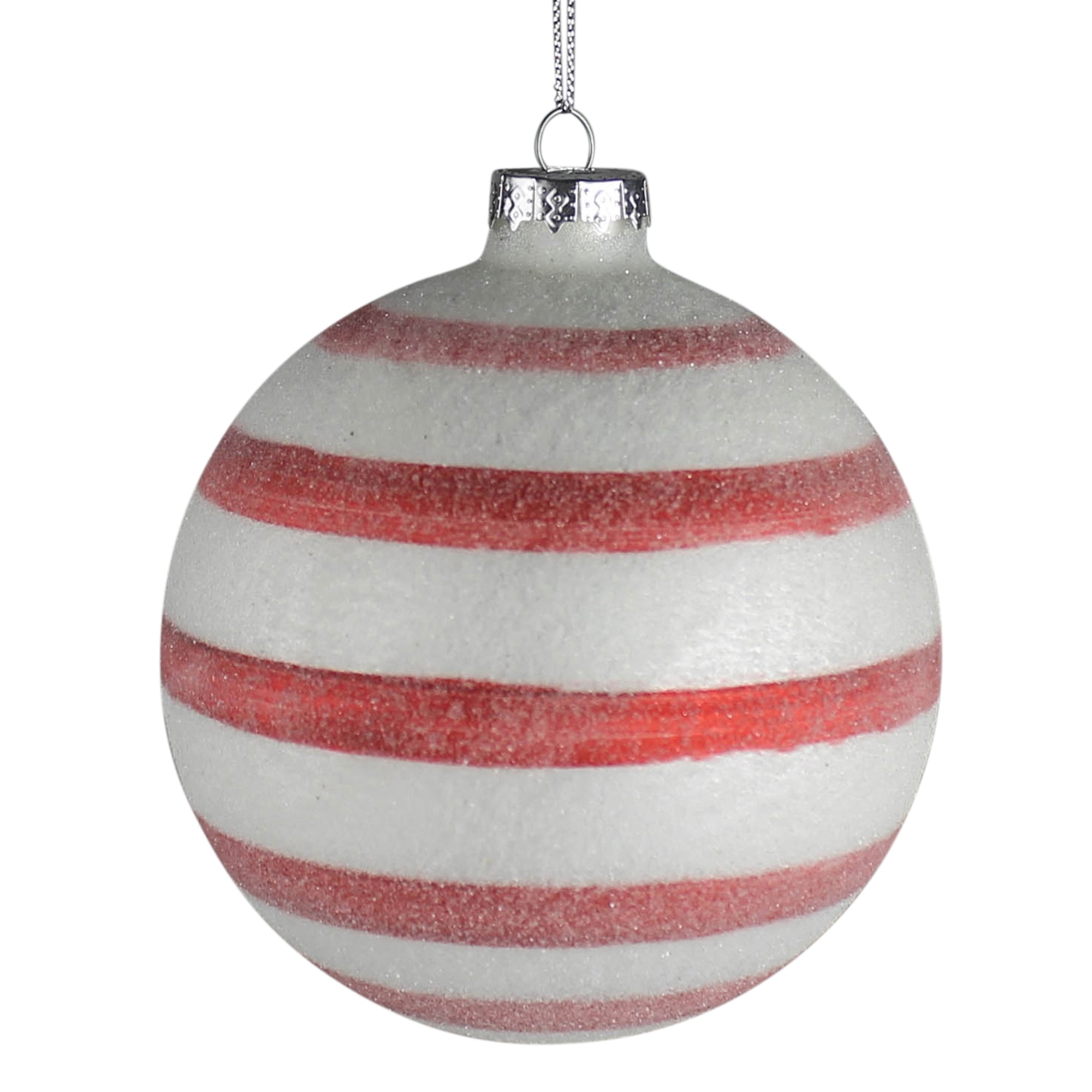 Sugared Stripe Ornament, Glass