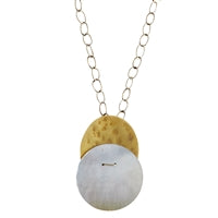 Cari Necklace, Brass, Mother of Pearl - Light