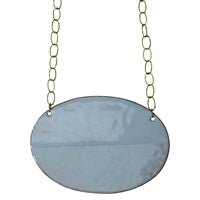 Necklace - Creased Oval, Blue