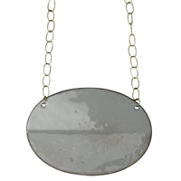 Necklace - Creased Oval, Grey
