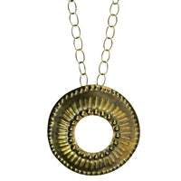 Obara Necklace, Brass, Round Cut-Out