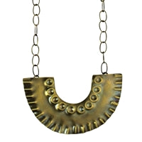Obara Necklace, Brass, Crescent