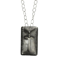 Obara Cross Necklace, Silver, Rectangle