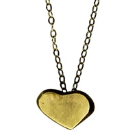 Gia Cast Heart Necklace, Brass