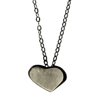 Gia Cast Heart Necklace, Silver
