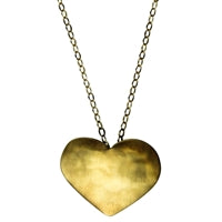 Gia Heart Necklace, Brass