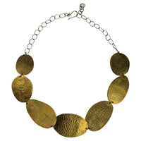 Breigh Linked Oval Necklace, Brass