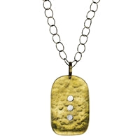 Gia Necklace, Dots, Brass and Mother of Pearl