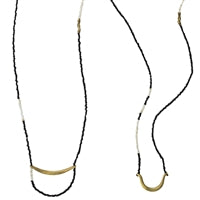 Quay Beaded Necklace, Black - Set of 2
