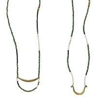 Quay Beaded Necklace, Green - Set of 2