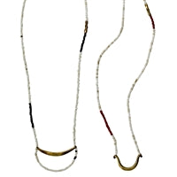 Quay Beaded Necklace, White - Set of 2