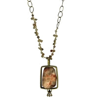 Necklace, Brass, Sunstone