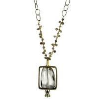 Necklace, Brass, Crystal