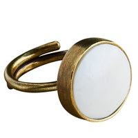 Penny Ring, Brass, Bone