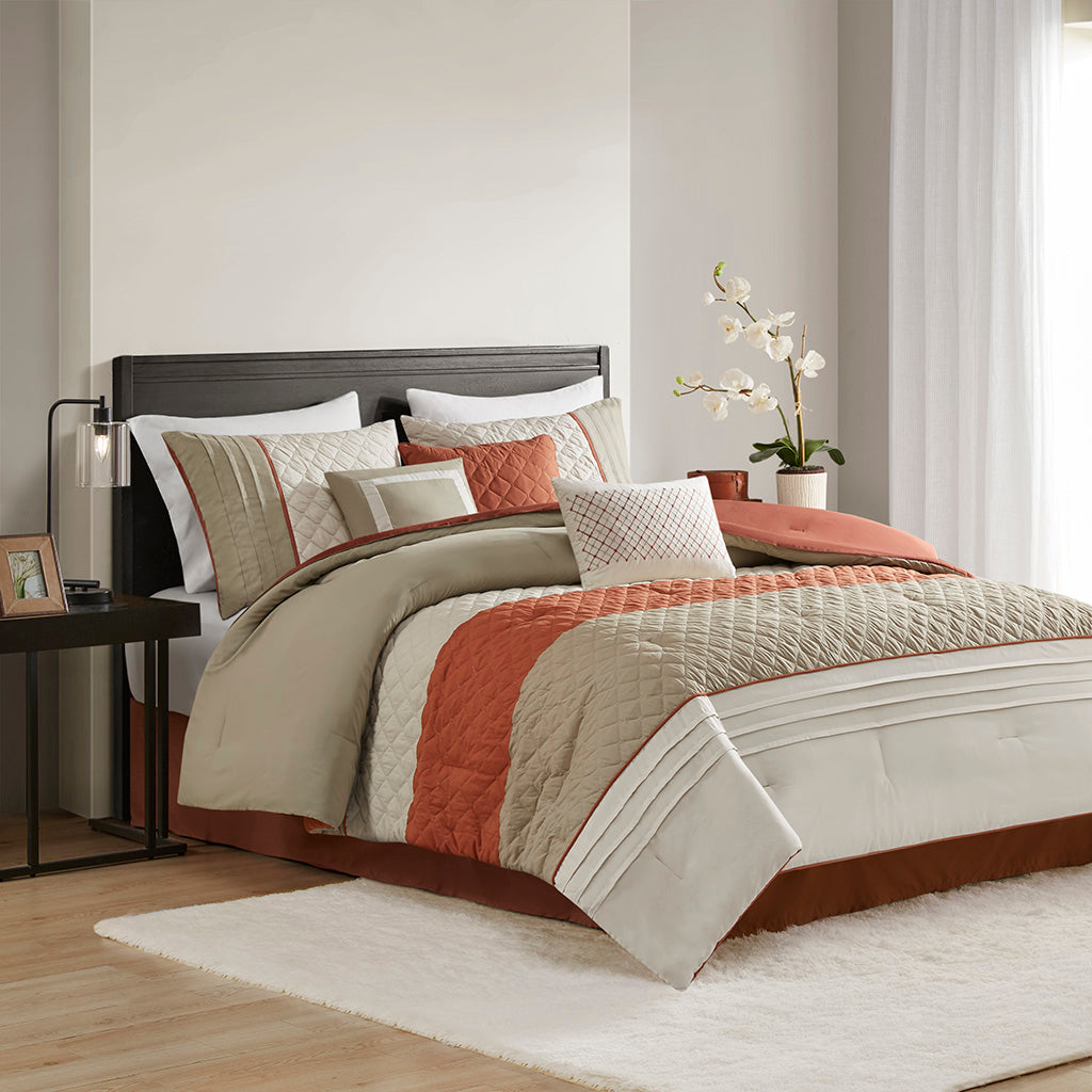 Greer 7 Piece Jaquard Comforter Set