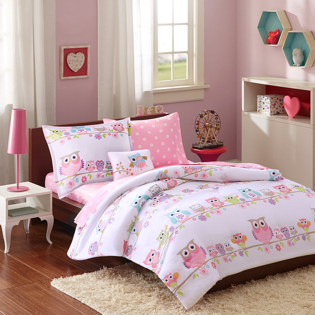 Wise Wendy Owl Comforter Set with Bed Sheets