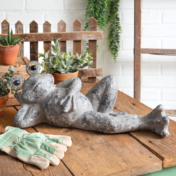 Lounging Frog Statue
