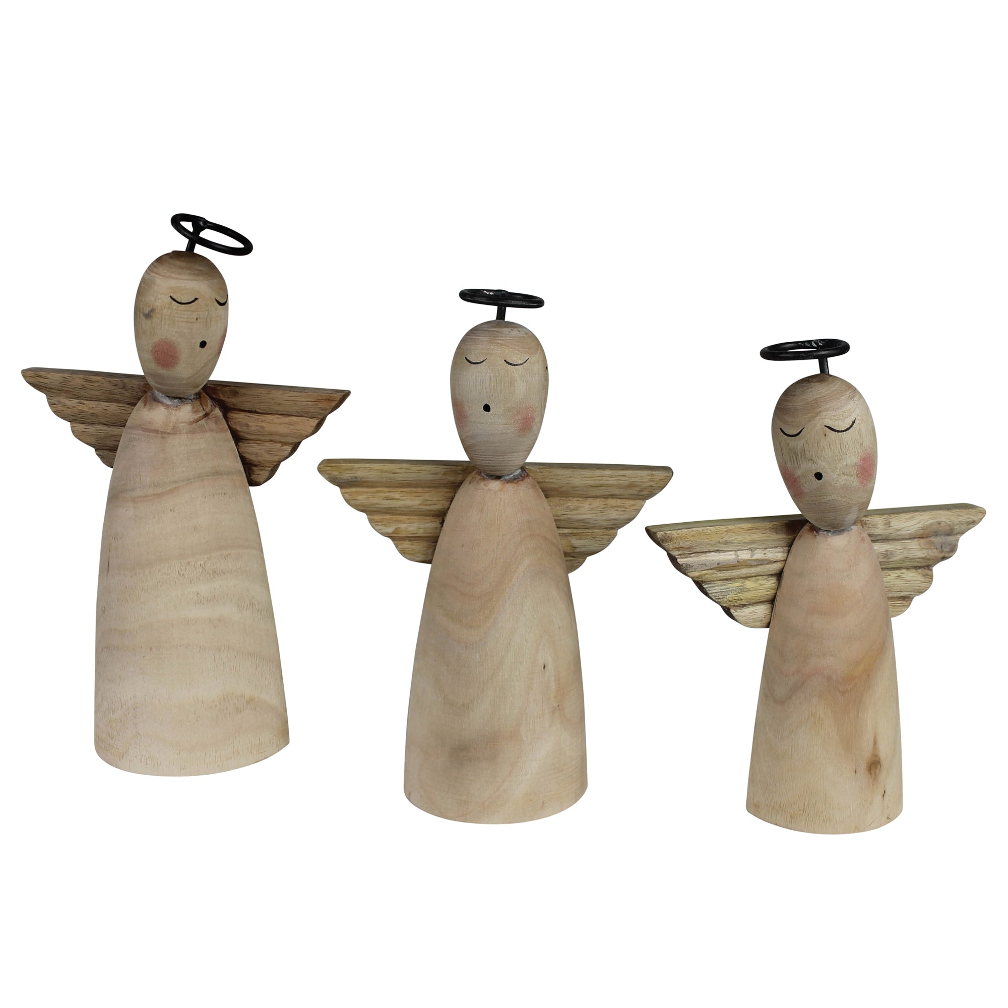 Singing Angels, Wood - Set of 3