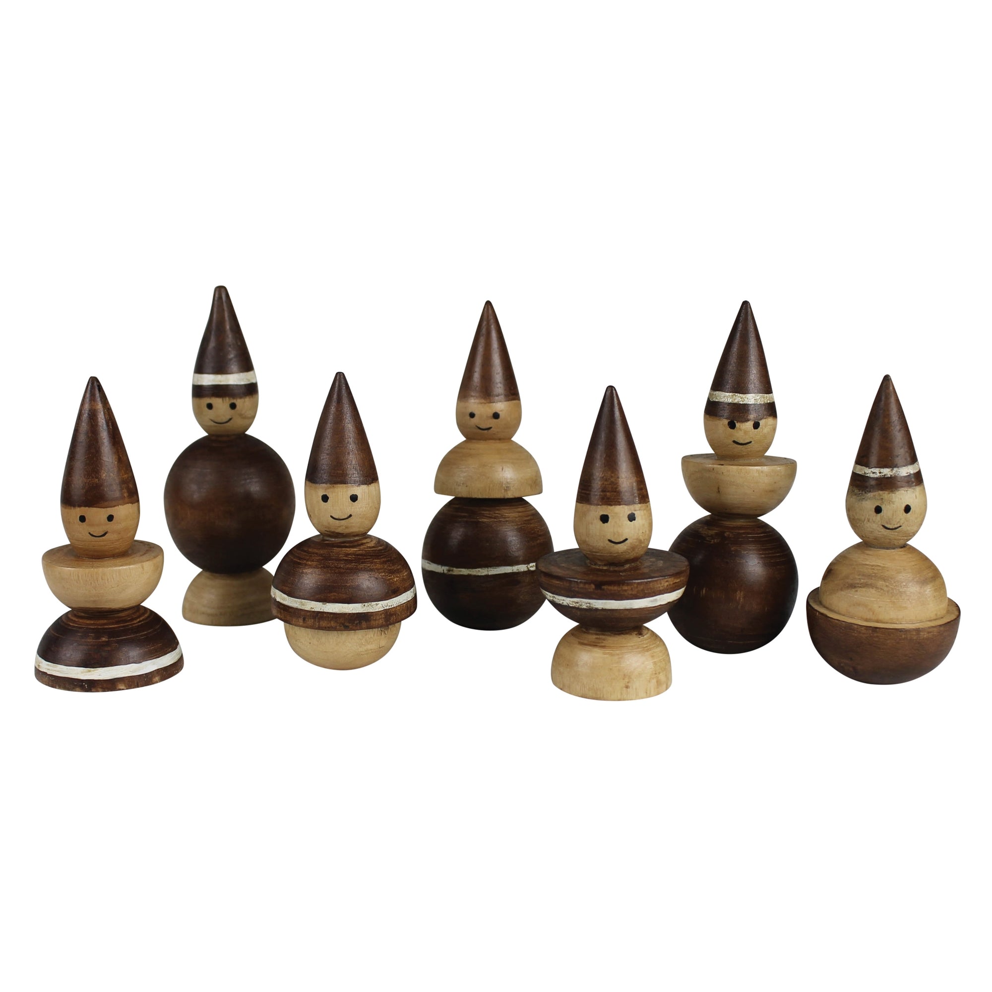 Simple Gnomes, Wood - Set of 7