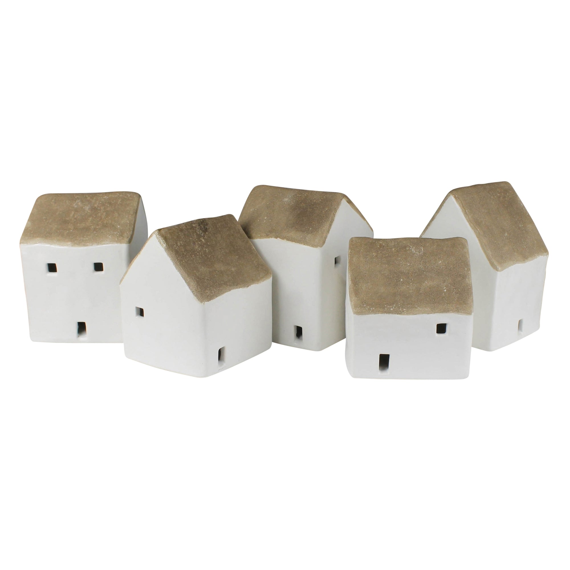 Cottages, Ceramic - Set of 5, Asst.