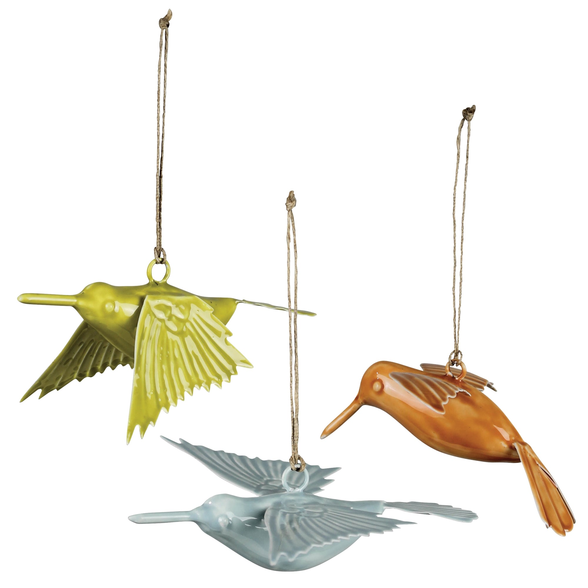 Enamel Hummingbirds - Set of 3