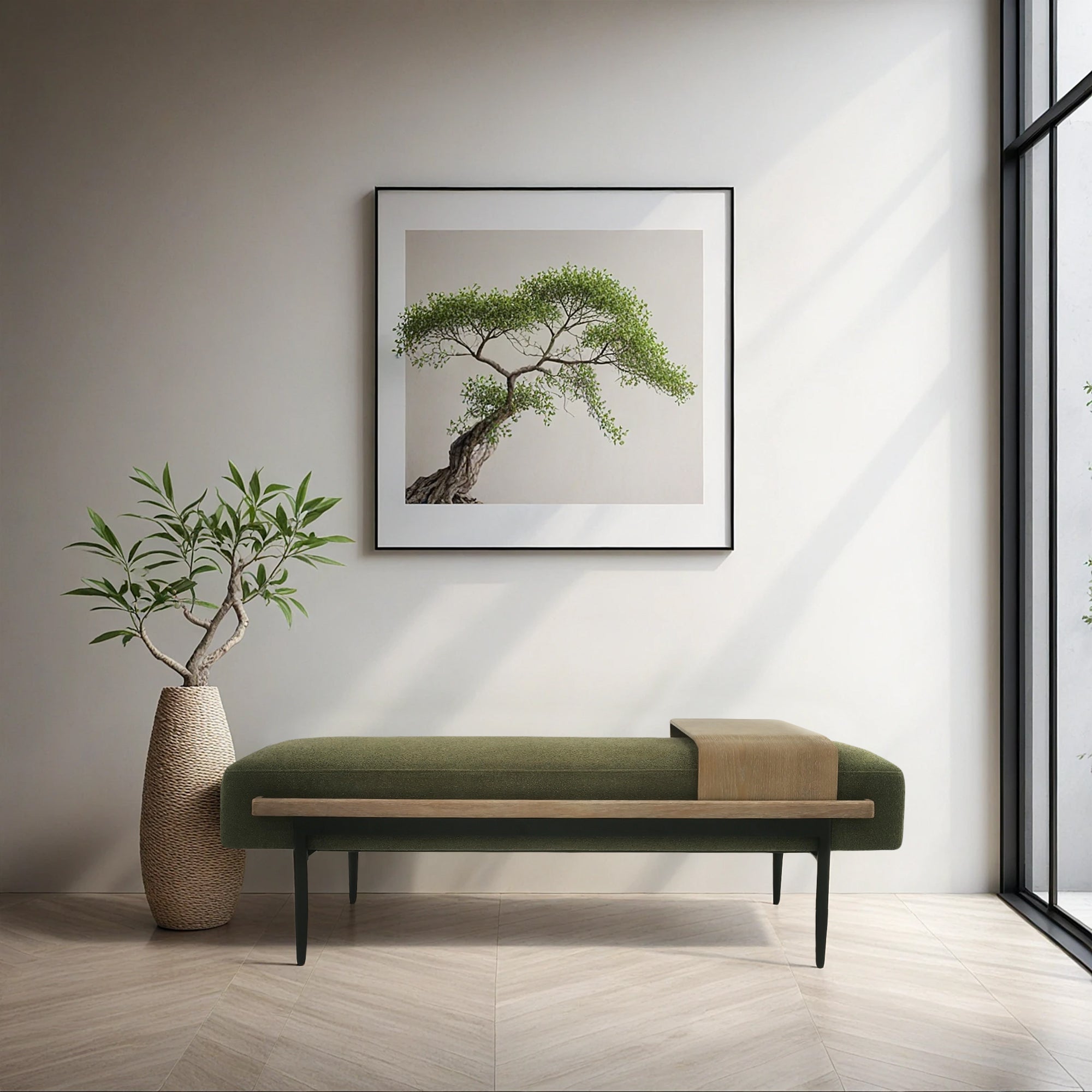 Cocktail Ottoman with slide tray