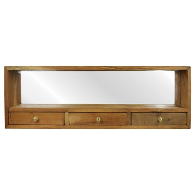 Mirror with 3 Drawers, Reclaimed Wood