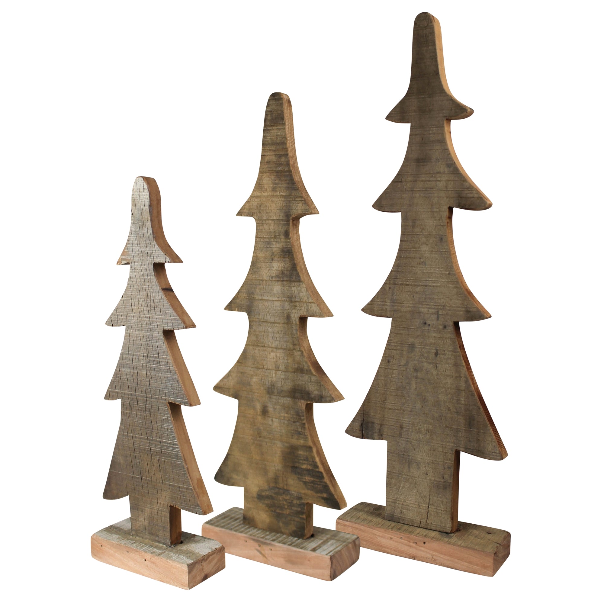 Spruce Christmas Trees, Wood - Set of 3