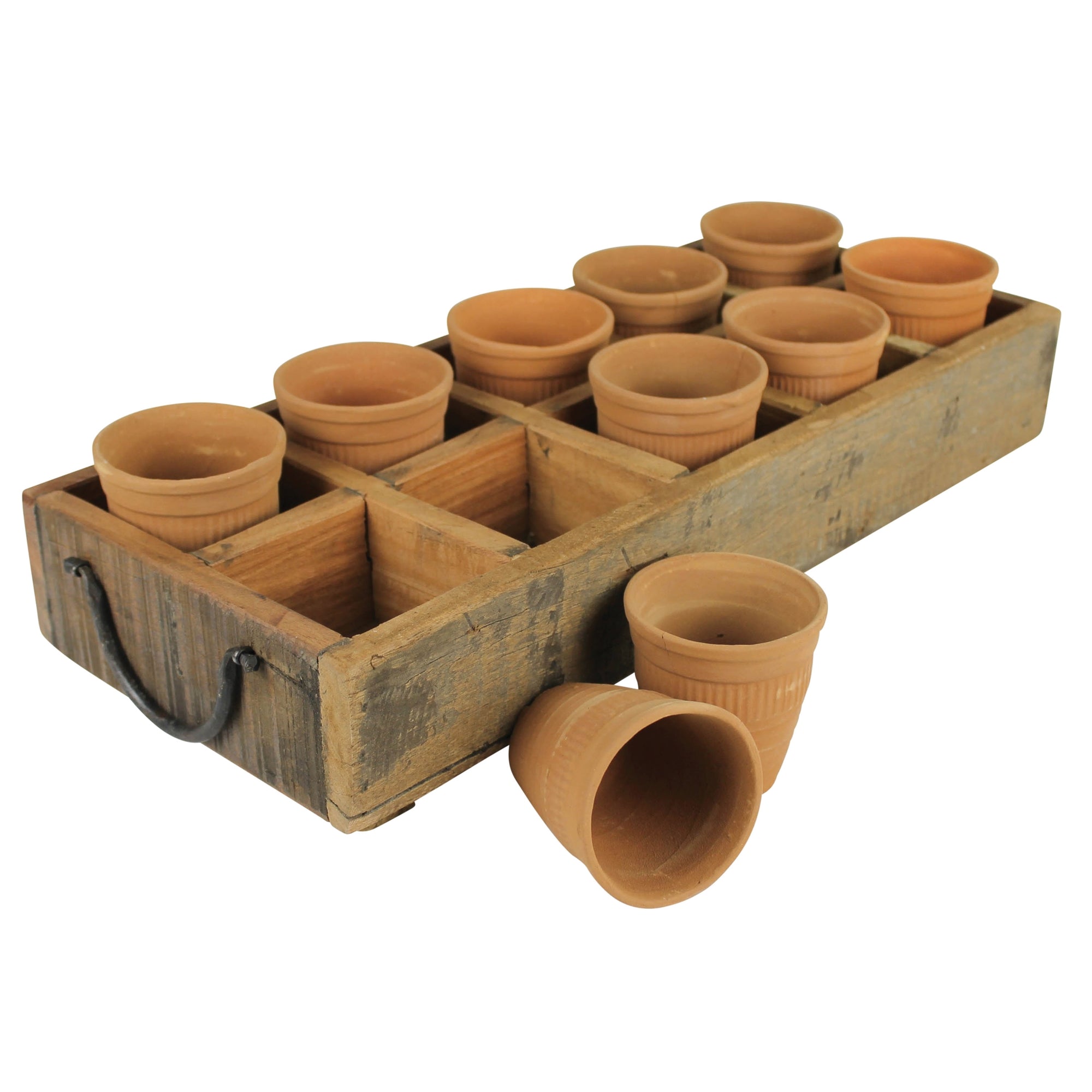 Wood Caddy w/ Pots