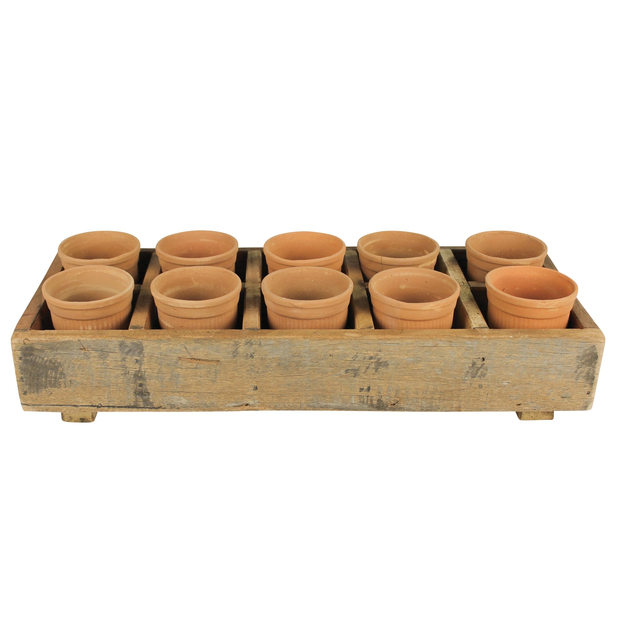 Wood Caddy w/ Pots