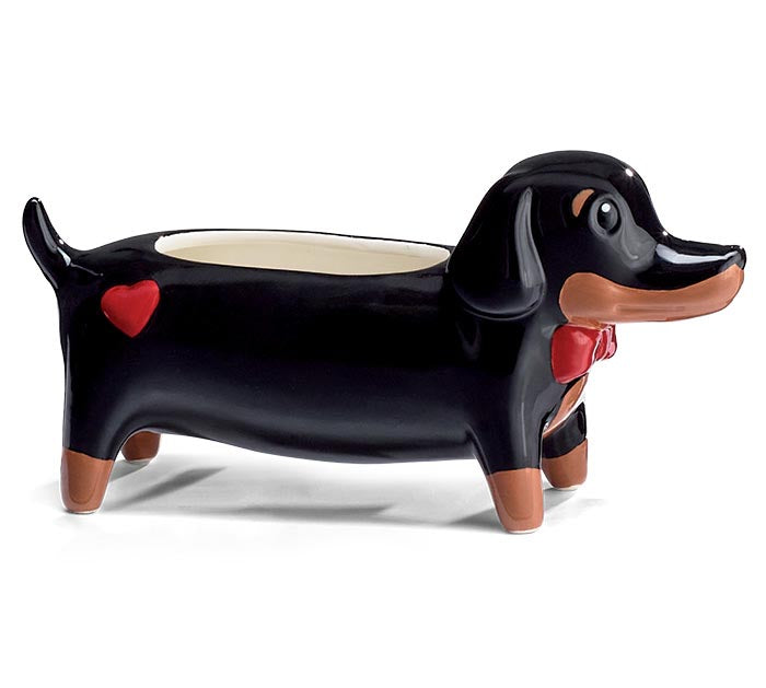 Dachshund Porcelain Planter