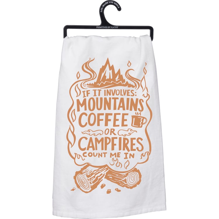 Coffee Or Campfires Kitchen Towel
