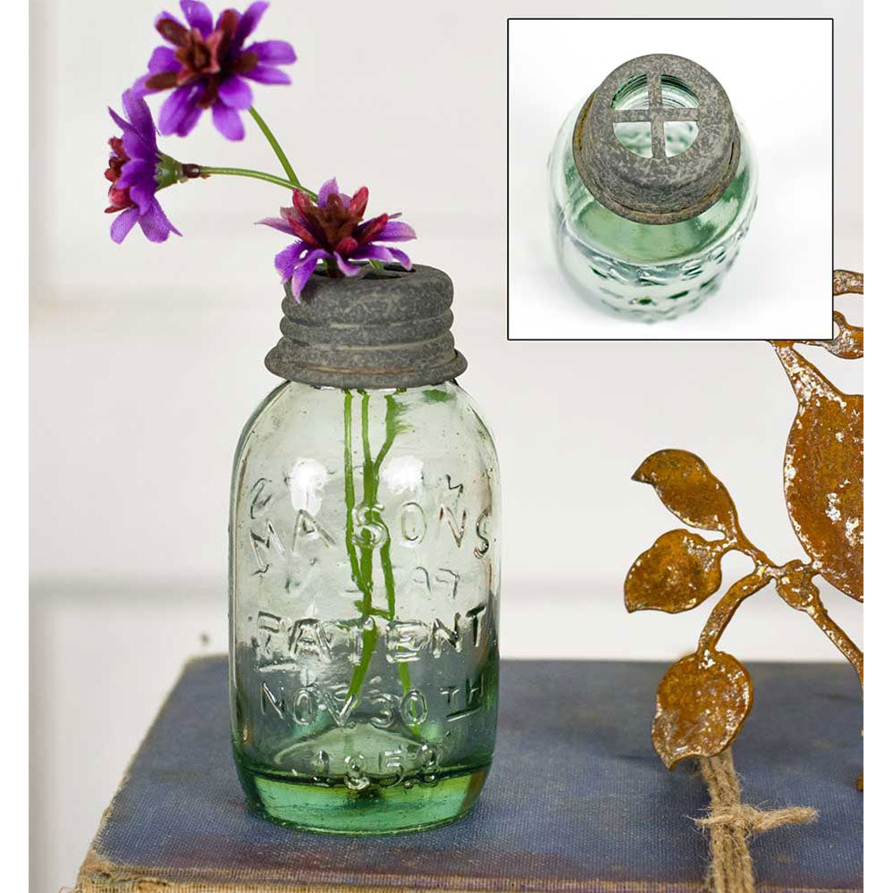Mason Jar Bud Vase (W/ Frog Lid)