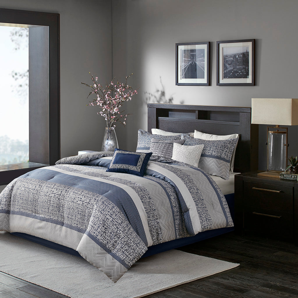 Rhapsody 7 Piece Jacquard Comforter Set