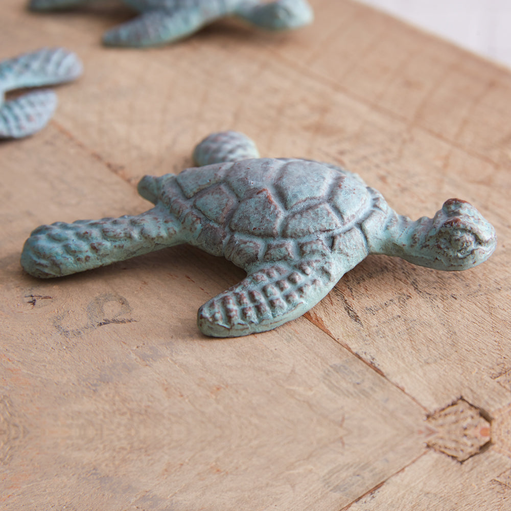 Decorative Verdigris Sea Turtle Accent
