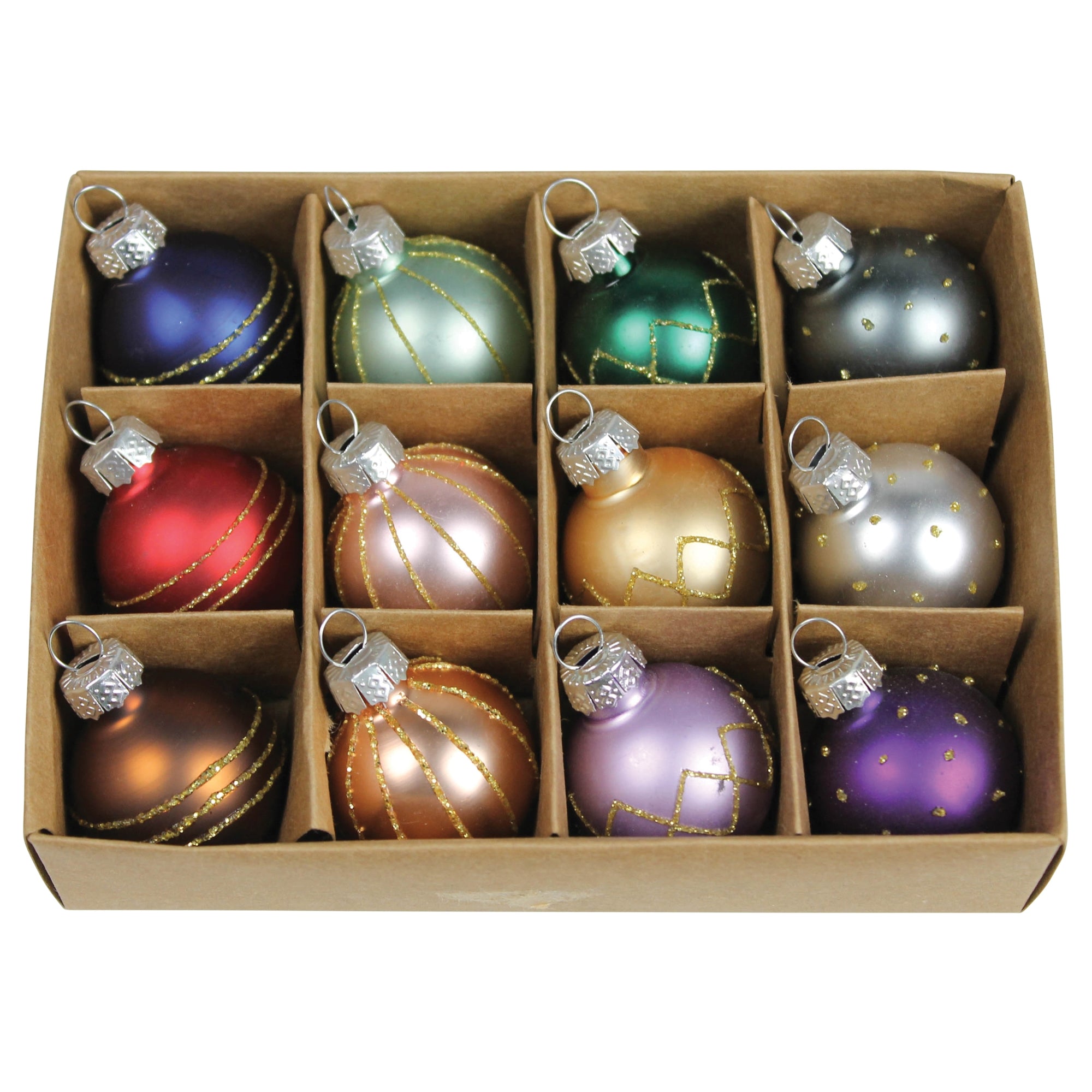 Tiny Ornaments, Glass, Multi - Box of 12