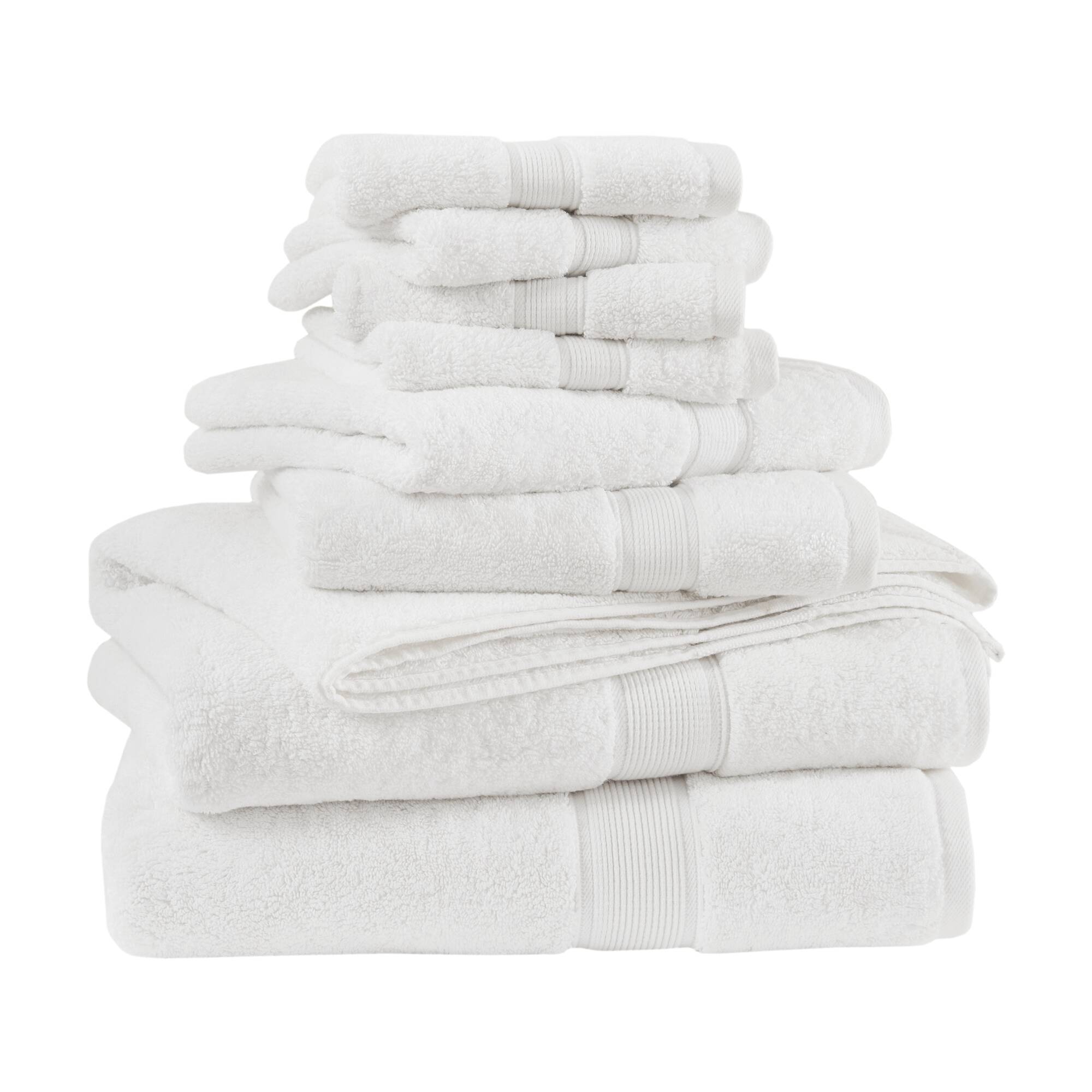 800GSM 100% Cotton 8 Piece Antimicrobial Towel Set