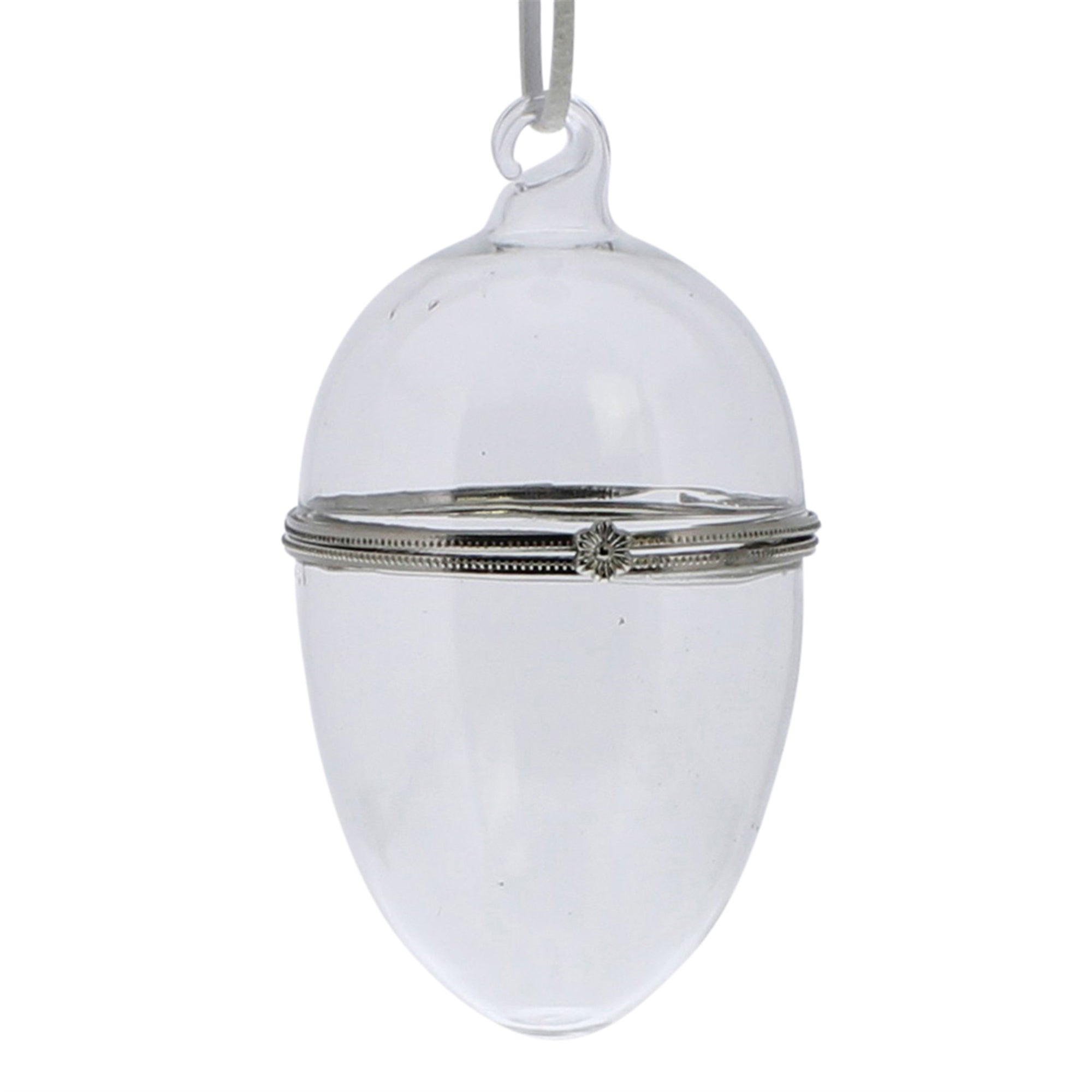 Glass Keepsake Box Ornament - Egg