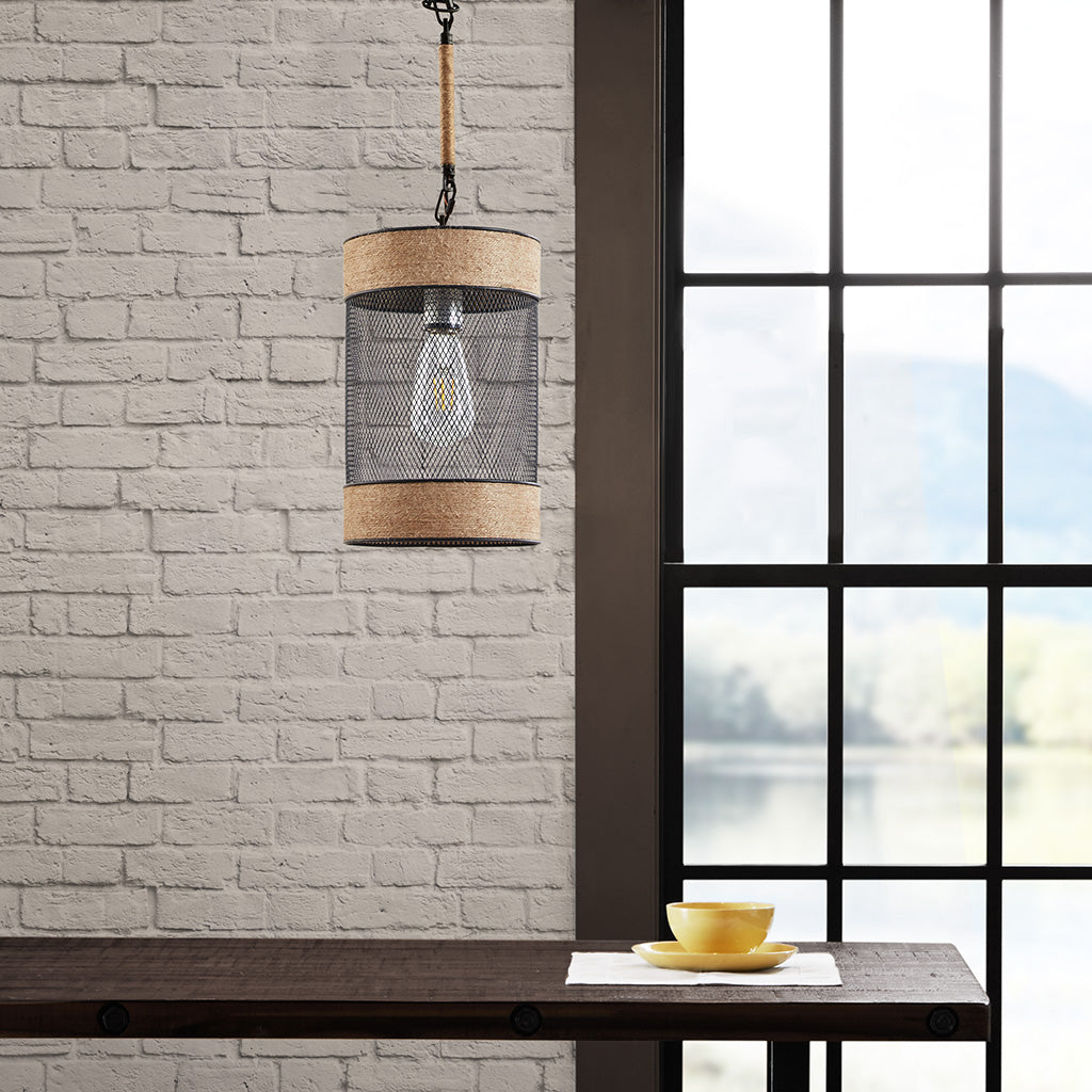 Orion Metal Pendant with Drum Shade