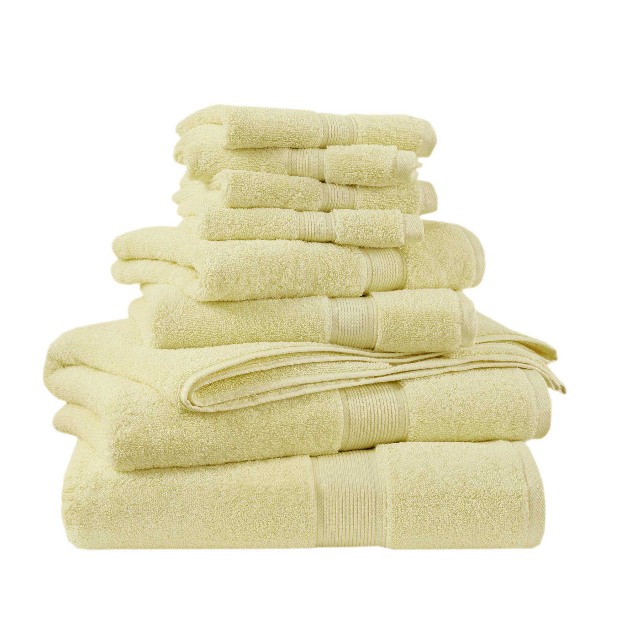 800GSM 100% Cotton 8 Piece Antimicrobial Towel Set