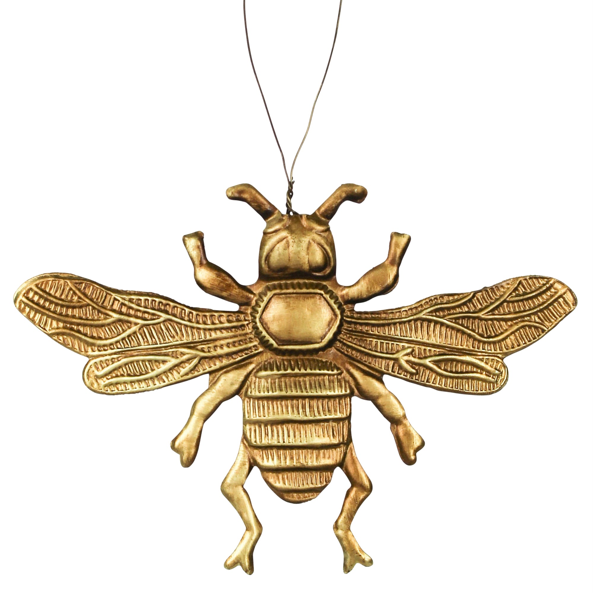 Bee Ornament, Gold Antique