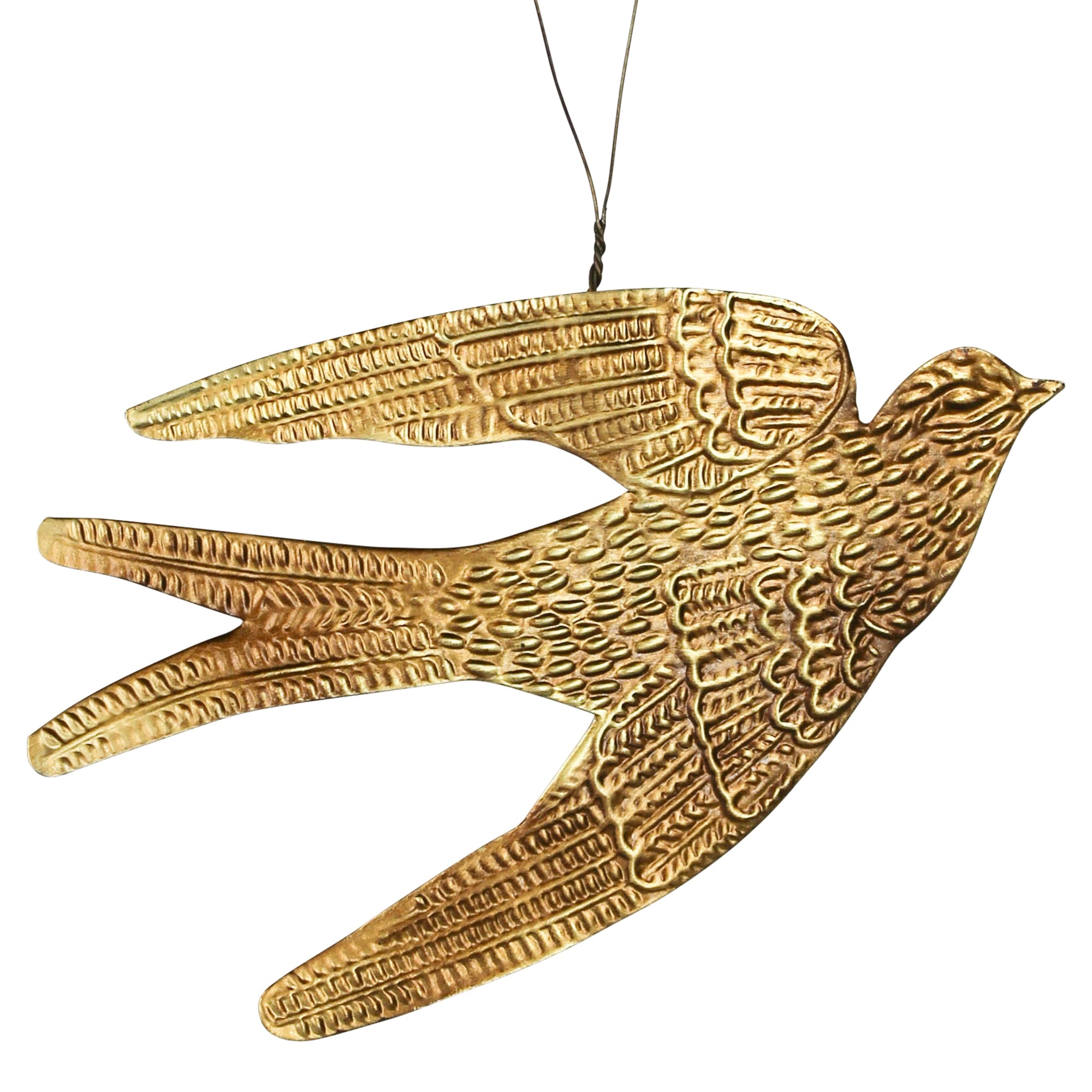 Bird Ornament, Gold Antique