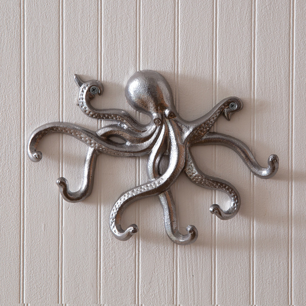 Metal Octopus Wall Hooks  (S/2)