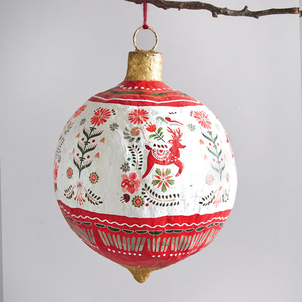 Oversized Scandinavian Paper Mache Ornament No.1