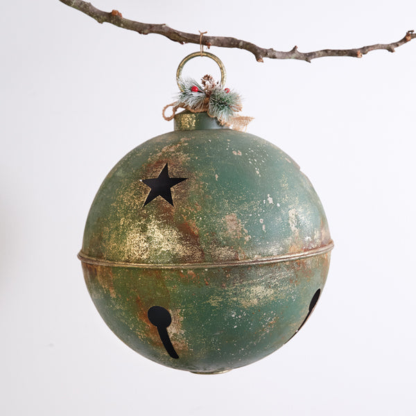 Rustic Green Jumbo Jingle Bell