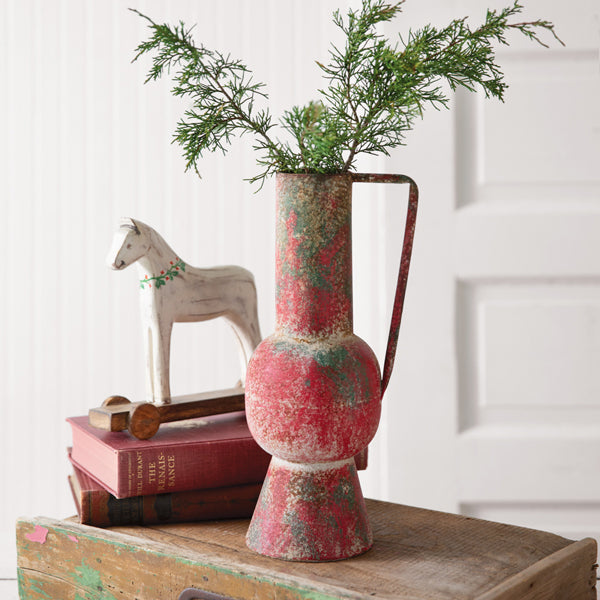 Rustic Merry Red Pitcher/Vase