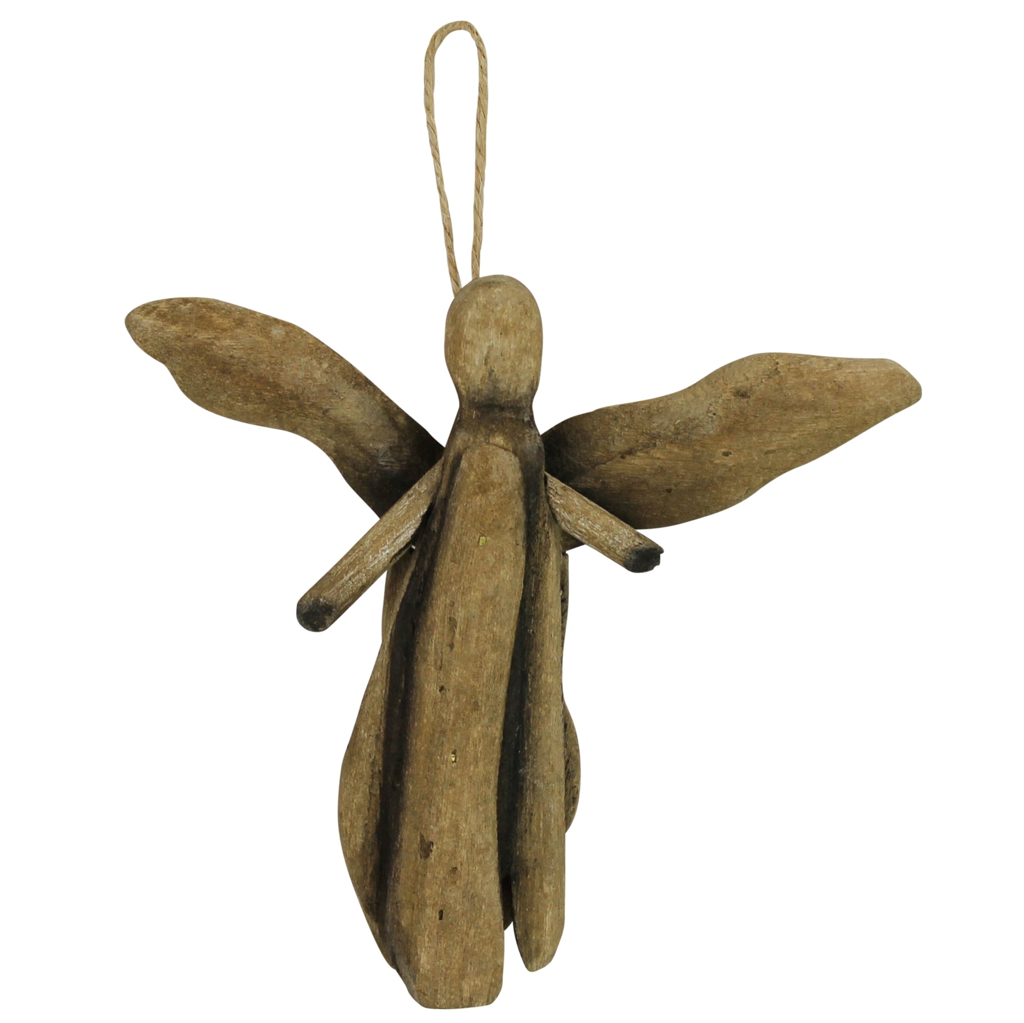 Rustic Hanging Angel, Wood, Arms Out