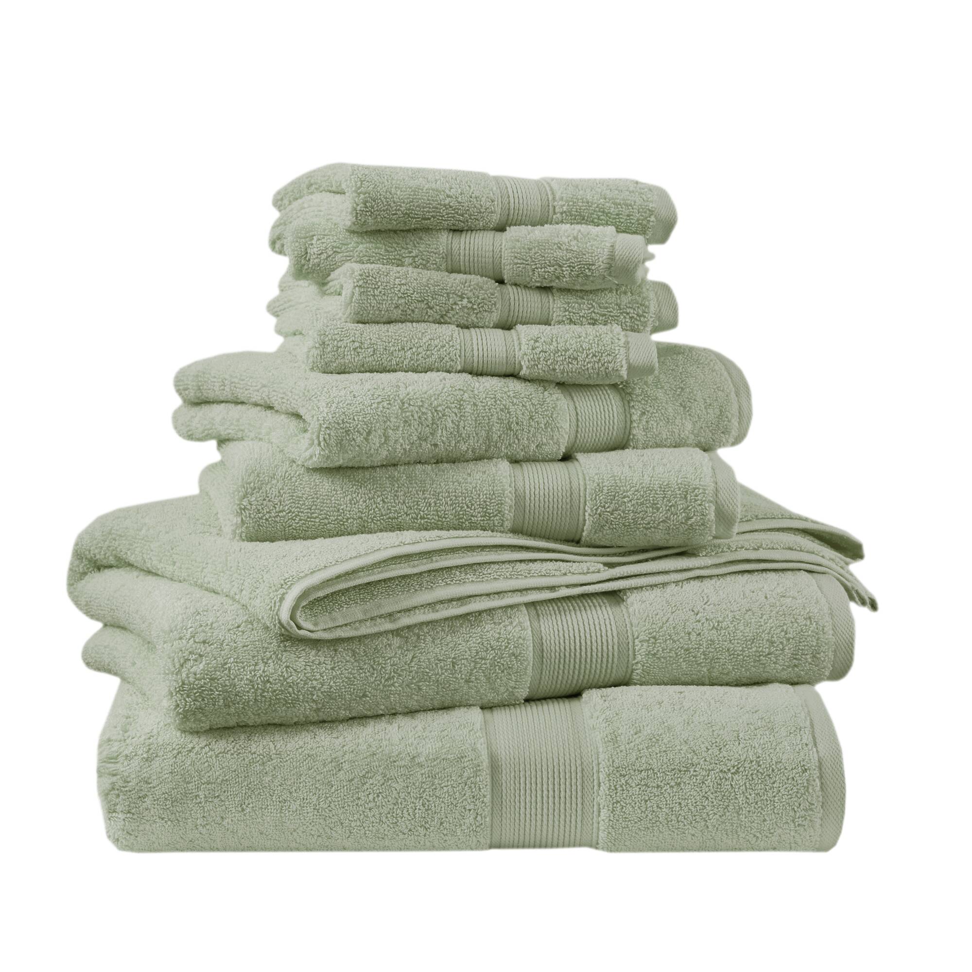 800GSM 100% Cotton 8 Piece Antimicrobial Towel Set